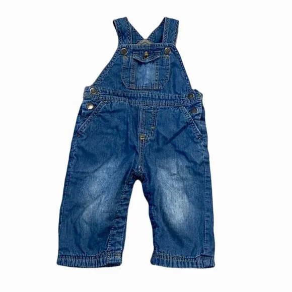 Oshkosh B’gosh Denim Overalls 6-9 Months - Picture 1 of 5